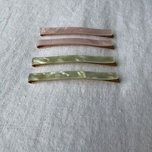 Elegant Pink and Cream Hair Clips